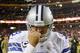 LANDOVER, MD - DECEMBER 30: Quarterback Tony Romo #9 of the Dallas Cowboys walks off the field following the Cowboys 28-18 loss to the Washington Redskins at FedExField on December 30, 2012 in Landover, Maryland. (Photo by Rob Carr/Getty Images)