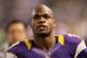 MINNEAPOLIS, MN - DECEMBER 30: Adrian Peterson #28 of the Minnesota Vikings looks on during a game against the Green Bay Packers on December 30, 2012 at Mall of America Field at the Hubert H. Humphrey Metrodome in Minneapolis, Minnesota. (Photo by Andy Clayton King/Getty Images)