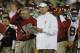 SOUTH BEND, IN - OCTOBER 22: Head coach Lane Kiffin of the University of Southern California Trojans watches as his team takes on the Notre Dame Fighting Irish at Notre Dame Stadium on October 22, 2011 in South Bend, Indiana. (Photo by Jonathan Daniel/Getty Images)