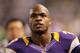 MINNEAPOLIS, MN - DECEMBER 30: Adrian Peterson #28 of the Minnesota Vikings looks on during a game against the Green Bay Packers on December 30, 2012 at Mall of America Field at the Hubert H. Humphrey Metrodome in Minneapolis, Minnesota. (Photo by Andy Clayton King/Getty Images)