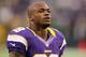 MINNEAPOLIS, MN - DECEMBER 30: Adrian Peterson #28 of the Minnesota Vikings warms up prior to a game against the Green Bay Packers g on December 30, 2012 at Mall of America Field at the Hubert H. Humphrey Metrodome in Minneapolis, Minnesota. (Photo by Andy Clayton King/Getty Images)