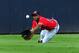 ATLANTA, GA - AUGUST 3: Michael Bourn #24 of the Atlanta Braves is unable to make a catch against the Houston Astros at Turner Field on August 3, 2012 in Atlanta, Georgia. (Photo by Scott Cunningham/Getty Images)