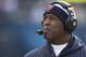 CHICAGO, IL - OCTOBER 28: Head coach Lovie Smith of the Chicago Bears looks on as his team plays the Carolina Panthers on October 28, 2012 at Soldier Field in Chicago, Illinois. The Bears defeated the Panther 23-22. (Photo by John Gress/Getty Images)