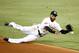 MIAMI, FL - JULY 28: Emilio Bonifacio #1 of the Miami Marlins misses a ball during a game against the San Diego Padres at Marlins Park on July 28, 2012 in Miami, Florida. The Miami Marlins defeated the San Diego Padres 4-2. (Photo by Sarah Glenn/Getty Images)