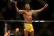 Jul. 7, 2012; Las Vegas, NV, USA; UFC fighter Anderson Silva celebrates after defeating Chael Sonnen (not pictured) during a middleweight bout in UFC 148 at the MGM Grand Garden Arena. Mandatory Credit: Mark J. Rebilas-USA TODAY Sports