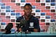 MANCHESTER, ENGLAND - NOVEMBER 12: Daniel Sturridge of England speaks to the media during a press conference ahead of the friendly match against Sweden at the Lowry Hotel on November 12, 2012 in Manchester, England. (Photo by Chris Brunskill/Getty Images)