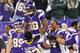 Dec 30, 2012; Minneapolis, MN, USA; Minnesota Vikings running back Adrian Peterson (28) smiles following the game against the Green Bay Packers at the Metrodome. The Vikings defeated the Packers 37-34. Mandatory Credit: Brace Hemmelgarn-USA TODAY Sports