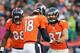 DENVER, CO - DECEMBER 30: Quarterback Peyton Manning #18 congratulates wide receiver Eric Decker #87 of the Denver Broncos after the two connected for a touchdown during a game against the Kansas City Chiefs at Sports Authority Field Field at Mile High on December 30, 2012 in Denver, Colorado. (Photo by Dustin Bradford/Getty Images)