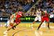 Dec 11, 2012; New Orleans, LA, USA; New Orleans Hornets point guard Greivis Vasquez (21) drives down court against the Washington Wizards during a game at the New Orleans Arena. The Wizards defeated the Hornets 77-70. Mandatory Credit: Derick E. Hingle-USA TODAY Sports