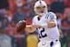 KANSAS CITY, MO - DECEMBER 23: Quarterback Andrew Luck #12 of the Indianapolis Colts in action during the game against the Kansas City Chiefs at Arrowhead Stadium on December 23, 2012 in Kansas City, Missouri. (Photo by Jamie Squire/Getty Images)