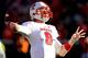 CLEMSON, SC - NOVEMBER 17: Mike Glennon #8 of the North Carolina State Wolfpack drops back to pass against the Clemson Tigers during their game at Memorial Stadium on November 17, 2012 in Clemson, South Carolina. (Photo by Streeter Lecka/Getty Images)