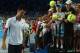 PERTH, AUSTRALIA - DECEMBER 31: Novak Djokovic of Serbia walks to the players rooms after a corporate box facia gave way as spectators surged to get an autograph after playing his singles match against Andreas Seppi of Italy during day three of the Hopman Cup at Perth Arena on December 31, 2012 in Perth, Australia. (Photo by Paul Kane/Getty Images)