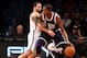 Dec. 4, 2012; Brooklyn, NY, USA; Oklahoma City Thunder small forward Kevin Durant (35) dribbles the ball around Brooklyn Nets point guard Deron Williams (8) during the second half at Barclays Center. Thunder won 117-111. Mandatory Credit: Debby Wong-USA TODAY Sports