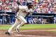 ATLANTA, GA - SEPTEMBER 30: Michael Bourn #24 of the Atlanta Braves hits an RBI single in the sixth inning against the New York Mets at Turner Field on September 30, 2012 in Atlanta, Georgia. (Photo by Daniel Shirey/Getty Images)