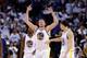 OAKLAND, CA - JANUARY 02: David Lee #10 of the Golden State Warriors reacts after the Warriors made a basket against the Los Angeles Clippers at Oracle Arena on January 2, 2013 in Oakland, California. NOTE TO USER: User expressly acknowledges and agrees that, by downloading and or using this photograph, User is consenting to the terms and conditions of the Getty Images License Agreement. (Photo by Ezra Shaw/Getty Images)