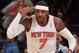 NEW YORK, NY - DECEMBER 13: Carmelo Anthony #7 of the New York Knicks sinks a three pointer against the Los Angeles Lakers in the first quarter at Madison Square Garden on December 13, 2012 in New York City. NOTE TO USER: User expressly acknowledges and agrees that, by downloading and/or using this photograph, user is consenting to the terms and conditions of the Getty Images License Agreement. (Photo by Bruce Bennett/Getty Images)