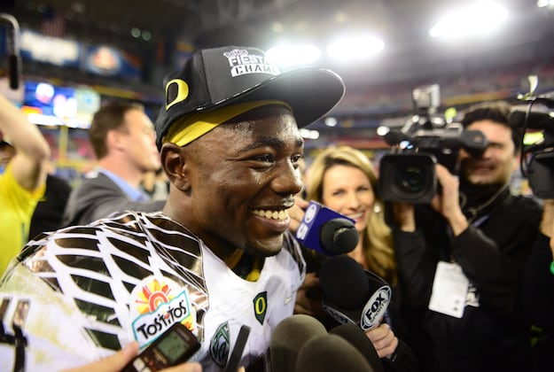 Seniors Michael Clay and Kenjon Barner (video)