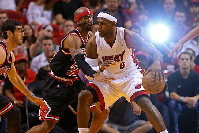 James is doing his best to get the Heat a W they don't deserve.