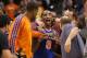 PHOENIX, AZ - DECEMBER 26: J.R. Smith #8 of the New York Knicks celebrates after hitting the game winning basket as time expired to beat the Phoenix Suns 99-97 in the NBA game at US Airways Center on December 26, 2012 in Phoenix, Arizona. NOTE TO USER: User expressly acknowledges and agrees that, by downloading and or using this photograph, User is consenting to the terms and conditions of the Getty Images License Agreement. (Photo by Christian Petersen/Getty Images)