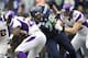 SEATTLE, WA - NOVEMBER 4: Red Bryant #79 of the Seattle Seahawks tackles Adrian Peterson #28 of the Minnesota Vikings as Kyle Rudolph #82 tries to block during play at CenturyLink Field on November 4, 2012 in Seattle, Washington. (Photo by Stephen Brashear/Getty Images)