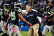 CHARLOTTE, NC - OCTOBER 07: Coach Pete Carroll of the Seattle Seahawks celebrates with his defense after a goal line stand late in the fourth quarter against the Carolina Panthers at Bank of America Stadium on October 7, 2012 in Charlotte, North Carolina. Seattle won 16-12. (Photo by Grant Halverson/Getty Images)