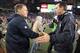 FOXBORO, MA - DECEMBER 10: Head coach Bill Belichick of the New England Patriots shakes hands with Head coach Gary Kubiak of the Houston Texans after Patriot win at Gillette Stadium on December 10, 2012 in Foxboro, Massachusetts. (Photo by Jim Rogash/Getty Images)