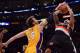 LOS ANGELES, CA - DECEMBER 28: Pau Gasol #16 of the Los Angeles Lakers blocks the shot of Damian Lillard #0 of the Portland Trail Blazers during a 104-87 win at Staples Center on December 28, 2012 in Los Angeles, California. NOTE TO USER: User expressly acknowledges and agrees that, by downloading and or using this photograph, User is consenting to the terms and conditions of the Getty Images License Agreement. (Photo by Harry How/Getty Images)