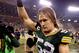 GREEN BAY, WI - JANUARY 05: Linebacker Clay Matthews #52 of the Green Bay Packers celebrates after the Packers 24-10 victory against the Minnesota Vikings in the NFC Wild Card Playoff game at Lambeau Field on January 5, 2013 in Green Bay, Wisconsin. (Photo by Andy Lyons/Getty Images)