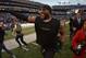 Jan 6, 2013; Baltimore, MD, USA; Baltimore Ravens linebacker Ray Lewis (52) takes a victory lap after the AFC Wild Card playoff game against the Indianapolis Colts at M&T Bank Stadium. The Ravens defeated the Colts 24-9. Mandatory Credit: Kirby Lee/Image of Sport-USA TODAY Sports