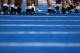 BOISE , ID - SEPTEMBER 13: A general view of players cleets on the blue turf during the game between Boise State Broncos and Bowling Green Falcons at Bronco Stadium on September 13, 2008 in Boise, Idaho. (Photo by Jonathan Ferrey/Getty Images)