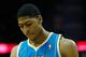 HOUSTON, TX - JANUARY 02: Anthony Davis #23 of the New Orleans Hornets walks off the court after the Hornets lost 104-92 to the Houston Rockets at Toyota Center on January 2, 2013 in Houston, Texas. NOTE TO USER: User expressly acknowledges and agrees that, by downloading and or using this photograph, User is consenting to the terms and conditions of the Getty Images License Agreement. (Photo by Scott Halleran/Getty Images)