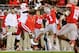 COLUMBUS, OH - OCTOBER 6: Bradley Roby #1 of the Ohio State Buckeyes steps in front of Quincy Enunwa #18 of the Nebraska Cornhuskers to intercept a pass at Ohio Stadium on October 6, 2012 in Columbus, Ohio. Roby returned the interception 40 yards for a touchdown in the first quarter. (Photo by Jamie Sabau/Getty Images)