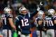 FOXBORO, MA - DECEMBER 30: Tom Brady #12 of the New England Patriots signals the yard line to his bench against the Miami Dolphins during the game at Gillette Stadium on December 30, 2012 in Foxboro, Massachusetts. (Photo by Jared Wickerham/Getty Images)