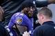 BALTIMORE, MD - JANUARY 06: Ray Lewis #52 of the Baltimore Ravens is tended to on the bench against the Indianapolis Colts during the AFC Wild Card Playoff Game at M&T Bank Stadium on January 6, 2013 in Baltimore, Maryland. (Photo by Patrick Smith/Getty Images)