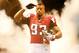 Nov 4, 2012; Atlanta, GA, USA; Atlanta Falcons defensive end Ray Edwards (93) salutes the crowd before the game against the Dallas Cowboys at the Georgia Dome. The Falcons defeated the Cowboys 19-13. Mandatory Credit: Josh D. Weiss-USA TODAY Sports