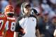 Oct 16, 2011; Cincinnati, OH, USA; Cincinnati Bengals offensive coordinator Jay Gruden during the game against the Indianapolis Colts at Paul Brown Stadium. The Bengals defeated the Colts 27-17. Mandatory Credit: Frank Victores-USA TODAY Sports
