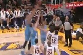JaVale McGee Goes Up and over Two of His Own Teammates