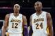 LOS ANGELES, CA - DECEMBER 02: Dwight Howard #12 and Kobe Bryant #24 of the Los Angeles Lakers leave the court during a 113-103 Orlando Magic win at Staples Center on December 2, 2012 in Los Angeles, California. NOTE TO USER: User expressly acknowledges and agrees that, by downloading and or using this photograph, User is consenting to the terms and conditions of the Getty Images License Agreement. (Photo by Harry How/Getty Images)