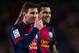 BARCELONA, SPAIN - JANUARY 06: Lionel Messi of FC Barcelona (L) and Dani Alves of FC Barcelona reacts during the La Liga match between FC Barcelona and RCD Espanyol at Camp Nou on January 6, 2013 in Barcelona, Spain. (Photo by David Ramos/Getty Images)