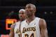 LOS ANGELES, CA - DECEMBER 02: Kobe Bryant #24 and Dwight Howard #12 of the Los Angeles Lakers leave the court after losing 113-103 to the Orlando Magic at Staples Center on December 2, 2012 in Los Angeles, California. NOTE TO USER: User expressly acknowledges and agrees that, by downloading and or using this photograph, User is consenting to the terms and conditions of the Getty Images License Agreement. The Magic won 113-103. (Photo by Harry How/Getty Images)