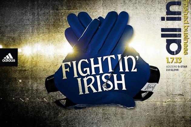 Notre Dame Fighting Irish Adidas Smoke Receiver Gloves Adidou