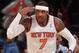 NEW YORK, NY - DECEMBER 13: Carmelo Anthony #7 of the New York Knicks sinks a three pointer against the Los Angeles Lakers in the first quarter at Madison Square Garden on December 13, 2012 in New York City. NOTE TO USER: User expressly acknowledges and agrees that, by downloading and/or using this photograph, user is consenting to the terms and conditions of the Getty Images License Agreement. (Photo by Bruce Bennett/Getty Images)