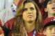 Jan 7, 2013; Miami, FL, USA; Katherine Webb (girlfriend of A.J. McCarron) celebrates after the 2013 BCS Championship game against the Notre Dame Fighting Irish at Sun Life Stadium. Alabama won 42-14. Mandatory Credit: Matt Cashore-USA TODAY Sports