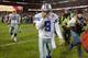 LANDOVER, MD - DECEMBER 30: Quarterback Tony Romo #9 of the Dallas Cowboys walks off the field following the Cowboys 28-18 loss to the Washington Redskins at FedExField on December 30, 2012 in Landover, Maryland. (Photo by Rob Carr/Getty Images)