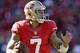 SAN FRANCISCO, CA - DECEMBER 30: Colin Kaepernick #7 of the San Francisco 49ers in action against the Arizona Cardinals at Candlestick Park on December 30, 2012 in San Francisco, California. (Photo by Ezra Shaw/Getty Images)