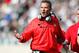 EAST LANSING, MI - SEPTEMBER 29: Head coach Urban Meyer of the Ohio State Buckeyes reacts on the sideline while playing the Michigan State Spartans at Spartan Stadium on September 29, 2012 in East Lansing, Michigan. Ohio State won the game 17-16. (Photo by Gregory Shamus/Getty Images)