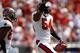 TAMPA, FL - OCTOBER 14: Linebacker Patrick Chukwurah #54 of the Tampa Bay Buccaneers celebrates a play against the Tennessee Titans at Raymond James Stadium on October 14, 2007 in Tampa, Florida. The Bucs won 13 - 10. (Photo by Allen Kee/Getty Images)