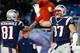 FOXBORO, MA - DECEMBER 30: Rob Gronkowski #87 of the New England Patriots celebrates his touchdown with Aaron Hernandez in the second half against the Miami Dolphins at Gillette Stadium on December 30, 2012 in Foxboro, Massachusetts. (Photo by Jim Rogash/Getty Images)