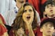 Jan 7, 2013; Miami, FL, USA; Katherine Webb (girlfriend of A.J. McCarron) celebrates after the 2013 BCS Championship game against the Notre Dame Fighting Irish at Sun Life Stadium. Alabama won 42-14. Mandatory Credit: Matt Cashore-USA TODAY Sports