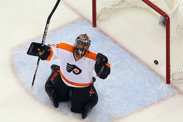 Bryzgalov at Ease in First Skate Back with Flyers